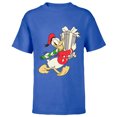 thumbnail image 1 of Disney Vintage Donald Duck with Holiday Present - Short Sleeve T-Shirt for Kids - Customized-Royal, 1 of 5