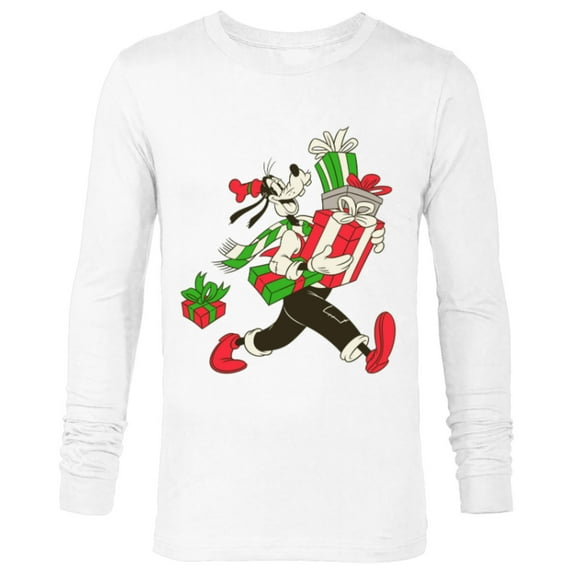 Disney Vintage Goofy Holiday Presents - Long Sleeve T-Shirt for Men -Customized-White