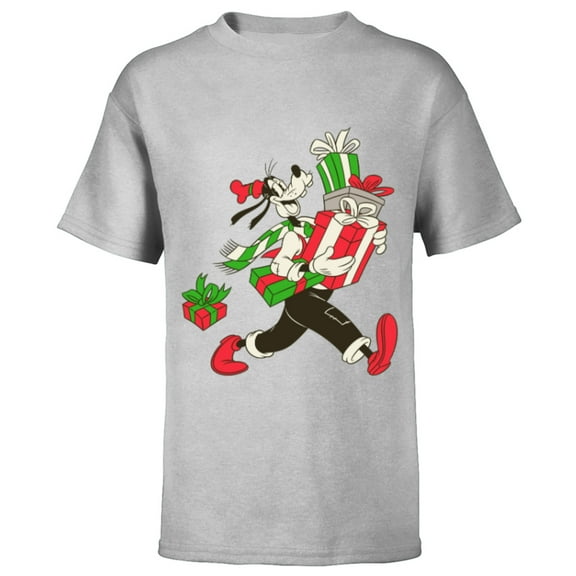 Disney Vintage Goofy Holiday Presents - Short Sleeve T-Shirt for Kids -Customized-Athletic Heather