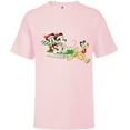 thumbnail image 1 of Disney Vintage Mickey Minnie Pluto Holiday Sleigh - Short Sleeve T-Shirt for Kids - Customized-Soft Pink, 1 of 5
