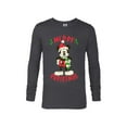thumbnail image 1 of Disney Vintage Mickey Mouse Christmas Holiday - Long Sleeve T-Shirt for Men -Customized-Charcoal Heather, 1 of 4