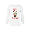 thumbnail image 1 of Disney Vintage Mickey Mouse Christmas Holiday - Long Sleeve T-Shirt for Men -Customized-White, 1 of 4