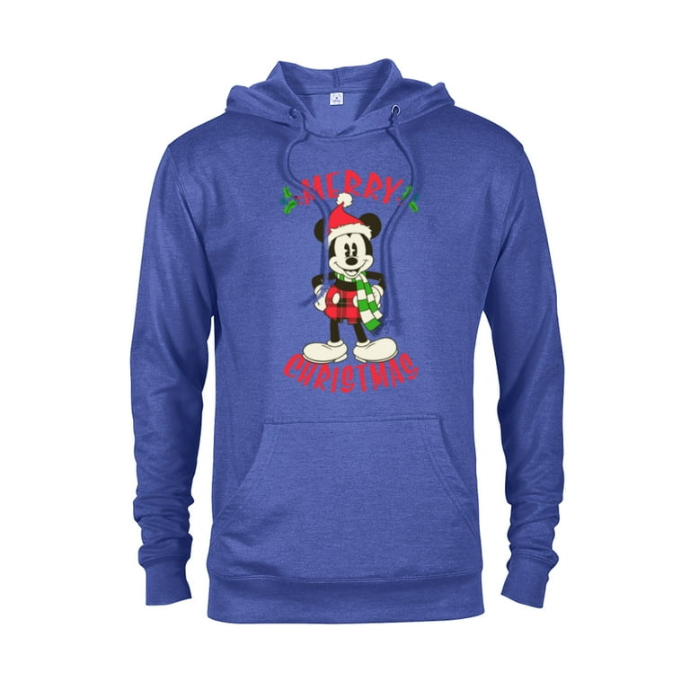 Disney Vintage Mickey Mouse Christmas Holiday Pullover Hoodie for Adults Customized Royal Heather