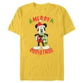 thumbnail image 1 of Disney Vintage Mickey Mouse Christmas Holiday - Short Sleeve Blended T-Shirt for Adults -Customized-Yellow, 1 of 5