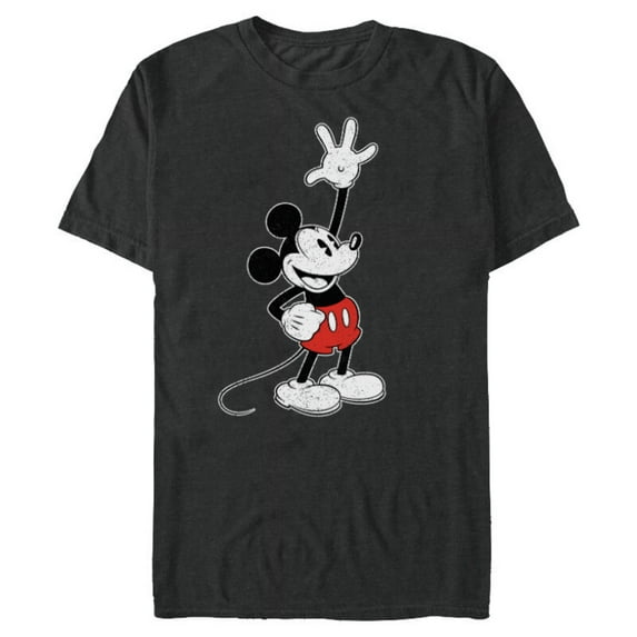 Disney Vintage Mickey Mouse Hey There - Short Sleeve Blended T-Shirt for Adults - Customized-Dark Heather