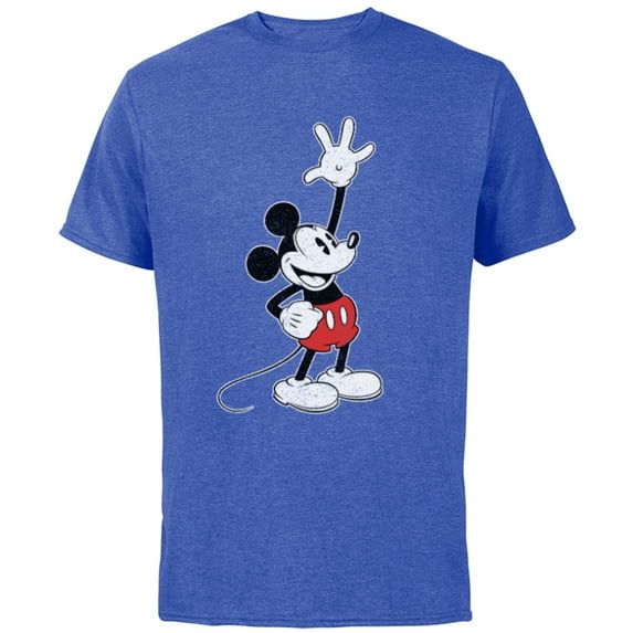 Disney Vintage Mickey Mouse Hey There - Short Sleeve Cotton T-Shirt for Adults - Customized-Royal Heather