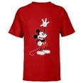 thumbnail image 1 of Disney Vintage Mickey Mouse Hey There - Short Sleeve T-Shirt for Kids - Customized-Red, 1 of 5