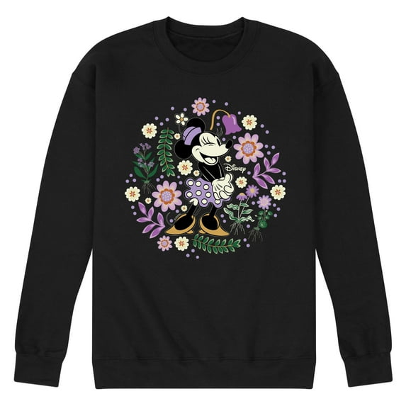 Disney - Vintage Minnie Floral Circle - Men's Crew Fleece Sweatshirt