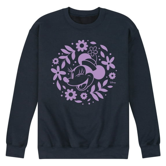 Disney - Vintage Minnie Flower Circle - Men's Crew Fleece Sweatshirt