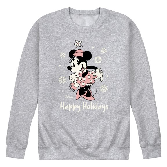 Disney - Vintage Minnie Happy Holidays - Men's Crew Fleece Sweatshirt Sweatshirt