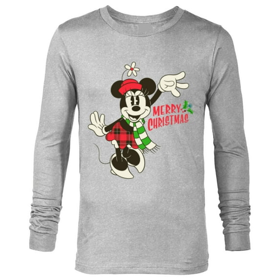 Disney Vintage Minnie Mouse Christmas - Long Sleeve T-Shirt for Men -Customized-Athletic Heather