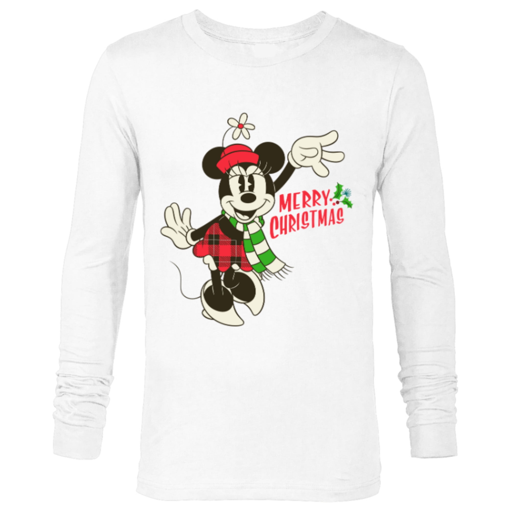 Disney Vintage Minnie Mouse Christmas Long Sleeve T-Shirt for