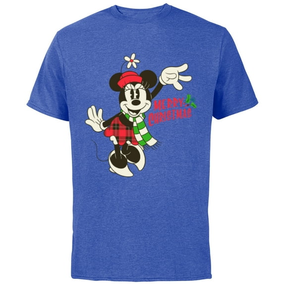 Disney Vintage Minnie Mouse Christmas - Short Sleeve Cotton T-Shirt for Adults -Customized-Royal Heather