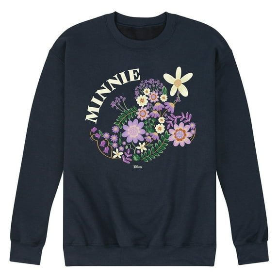 Disney - Vintage Minnie Mouse Flower Pattern - Men's Crew Fleece Sweatshirt