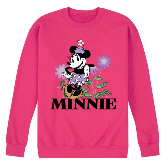 Disney - Vintage Minnie Mouse Flowers - Men's Crew Fleece Sweatshirt