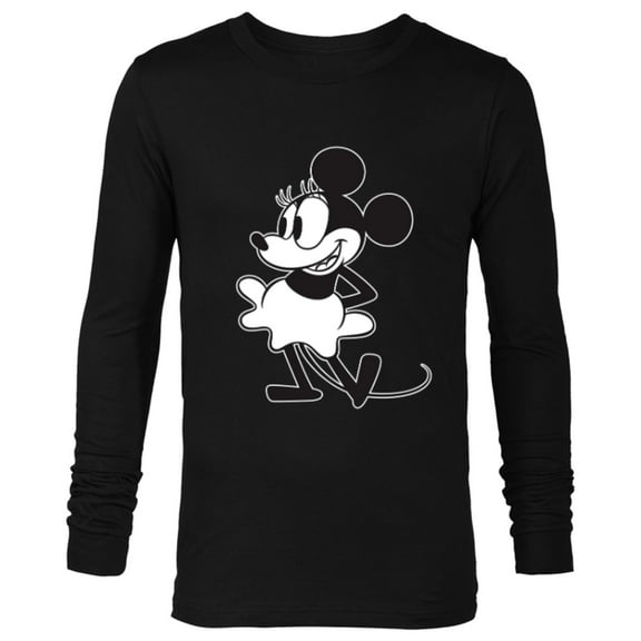 Disney Vintage Minnie Mouse - Long Sleeve T-Shirt for Men - Customized-Black