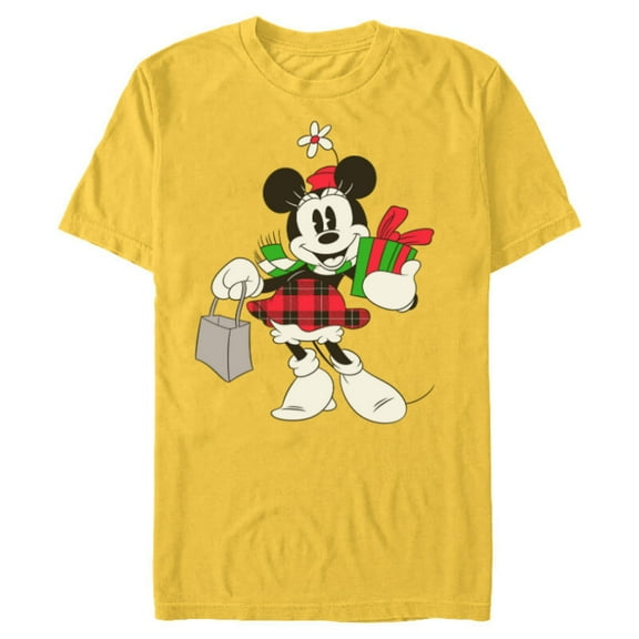 Disney Vintage Minnie Mouse Retro Holiday - Short Sleeve Blended T-Shirt for Adults - Customized-Yellow
