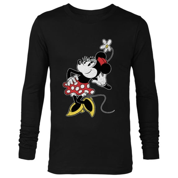 Disney Vintage Minnie Mouse Strikes a Pose - Long Sleeve T-Shirt for Men - Customized-Black