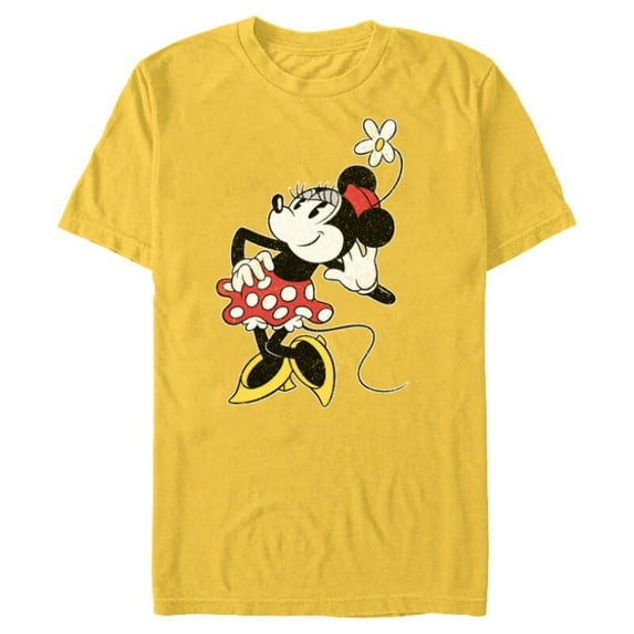 Disney Vintage Minnie Mouse Strikes a Pose - Short Sleeve Blended T-Shirt for Adults - Customized-Yellow