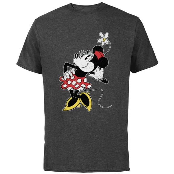 Disney Vintage Minnie Mouse Strikes a Pose - Short Sleeve Cotton T-Shirt for Adults - Customized-Charcoal