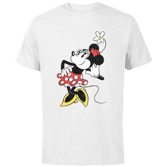 Disney Vintage Minnie Mouse Strikes a Pose - Short Sleeve Cotton T-Shirt for Adults - Customized-White