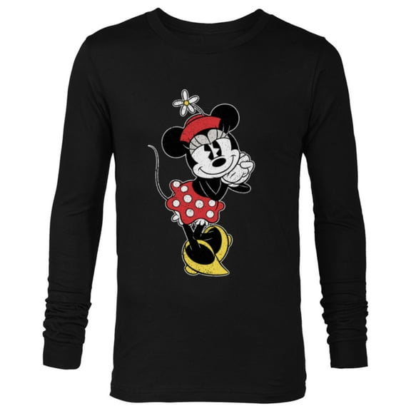 Disney Vintage Minnie Mouse Sweetheart Pose - Long Sleeve T-Shirt for Men - Customized-Black