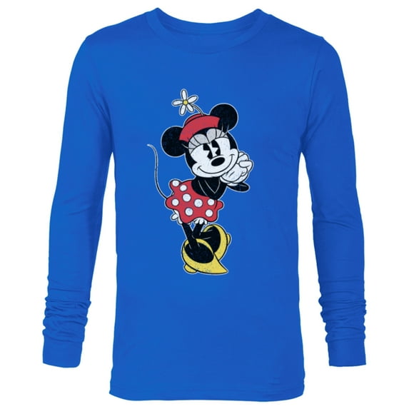 Disney Vintage Minnie Mouse Sweetheart Pose - Long Sleeve T-Shirt for Men - Customized-Navy