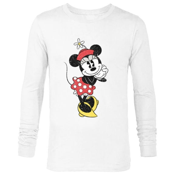 Disney Vintage Minnie Mouse Sweetheart Pose - Long Sleeve T-Shirt for Men - Customized-White