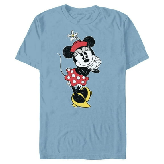 Disney Vintage Minnie Mouse Sweetheart Pose - Short Sleeve Blended T-Shirt for Adults - Customized-Ocean Blue