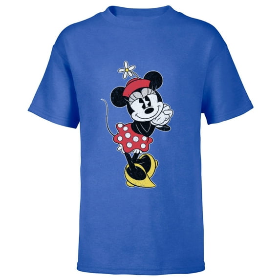 Disney Vintage Minnie Mouse Sweetheart Pose - Short Sleeve T-Shirt for Kids - Customized-Royal