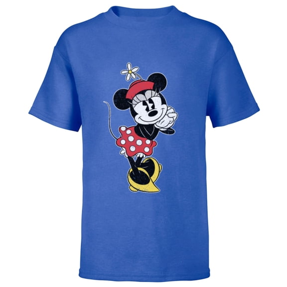 Disney Vintage Minnie Mouse Sweetheart Pose - Short Sleeve T-Shirt for Kids - Customized-Royal