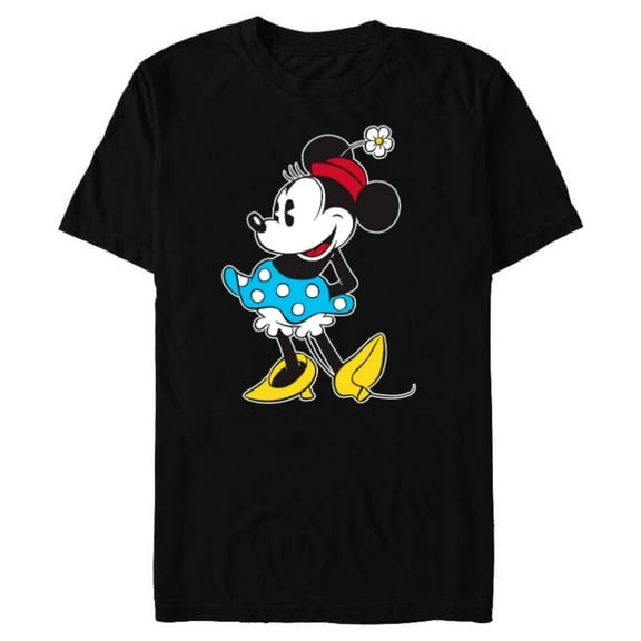 Disney Vintage Minnie Mouse in Pillbox Flower Hat - Short Sleeve Blended T-Shirt for Adults - Customized-Black