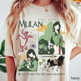 thumbnail image 1 of Disney Vintage Mulan Princess Be The Flower That Blooms In Adversity T-Shirt, Disney Sketch Art Y2K Tee, Disneyland Girl Matching Trip Shirts, 1 of 2