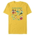 thumbnail image 1 of Disney Vintage Peter Pan, Pinocchio, Simba & White Rabbit - Short Sleeve Blended T-Shirt for Adults - Customized-Yellow, 1 of 5