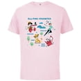 thumbnail image 1 of Disney Vintage Peter Pan, Pinocchio, Simba & White Rabbit - Short Sleeve Cotton T-Shirt for Adults - Customized-Soft Pink, 1 of 5