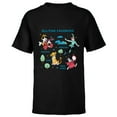 thumbnail image 1 of Disney Vintage Peter Pan, Pinocchio, Simba & White Rabbit - Short Sleeve T-Shirt for Kids - Customized-Black, 1 of 5