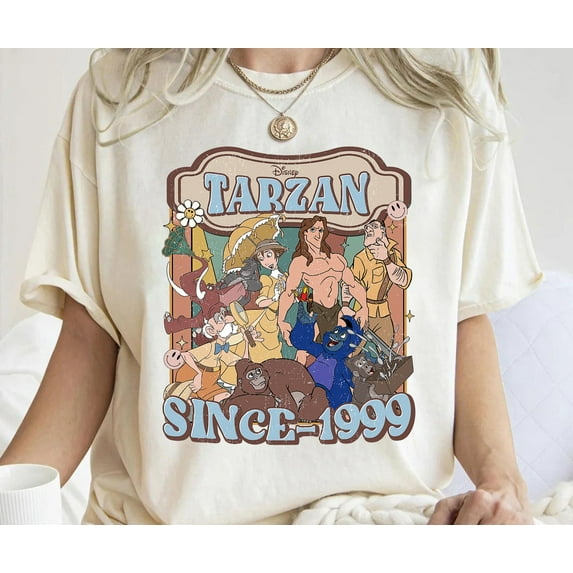 Disney Vintage Tarzan Since 1999 T-Shirt, Tarzan and Jane Shirt, Tarzan Retro Poster Tee, Disneyland Matching Trip Outfits