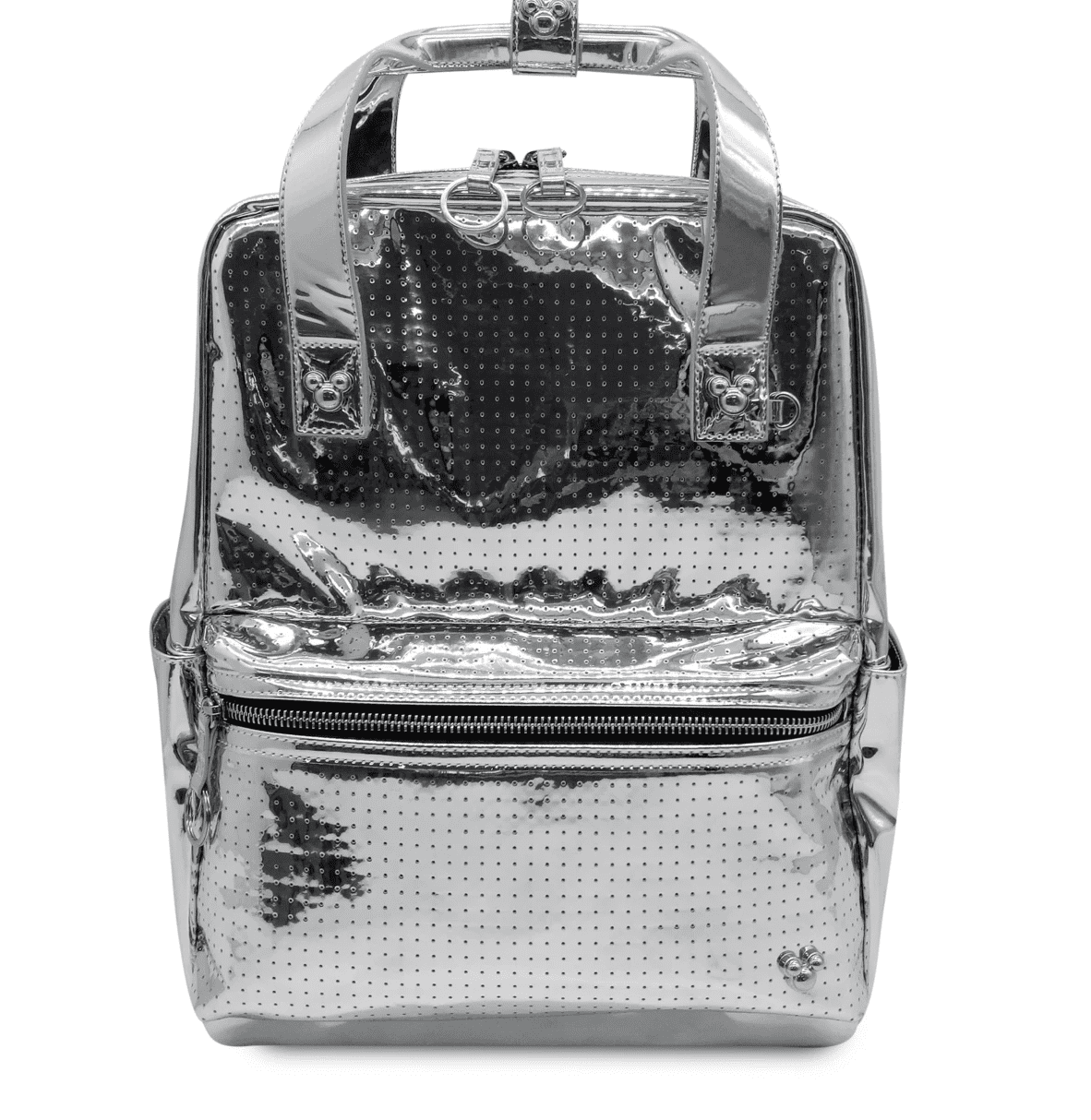Disney Pin Collector Visa Exclusive Metallic Silver Vinyl Backpack Limited NWT Disney Visa Cardmember Exclusive Metallic Silver Vinyl  main image 3
