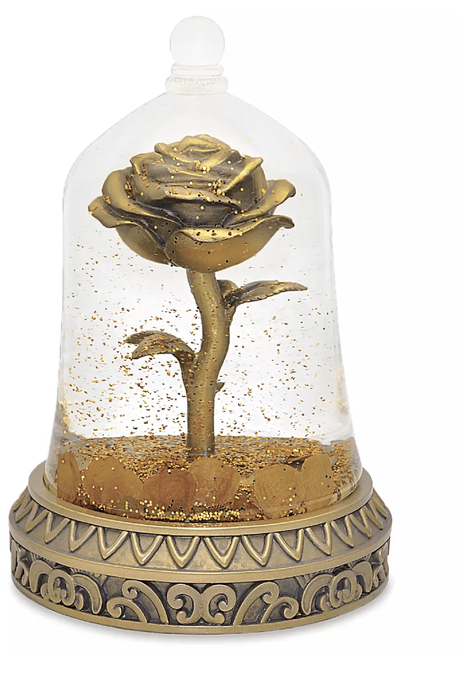 Disney Visa Exclusive Beauty and the Beast Enchanted Rose Snowglobe New