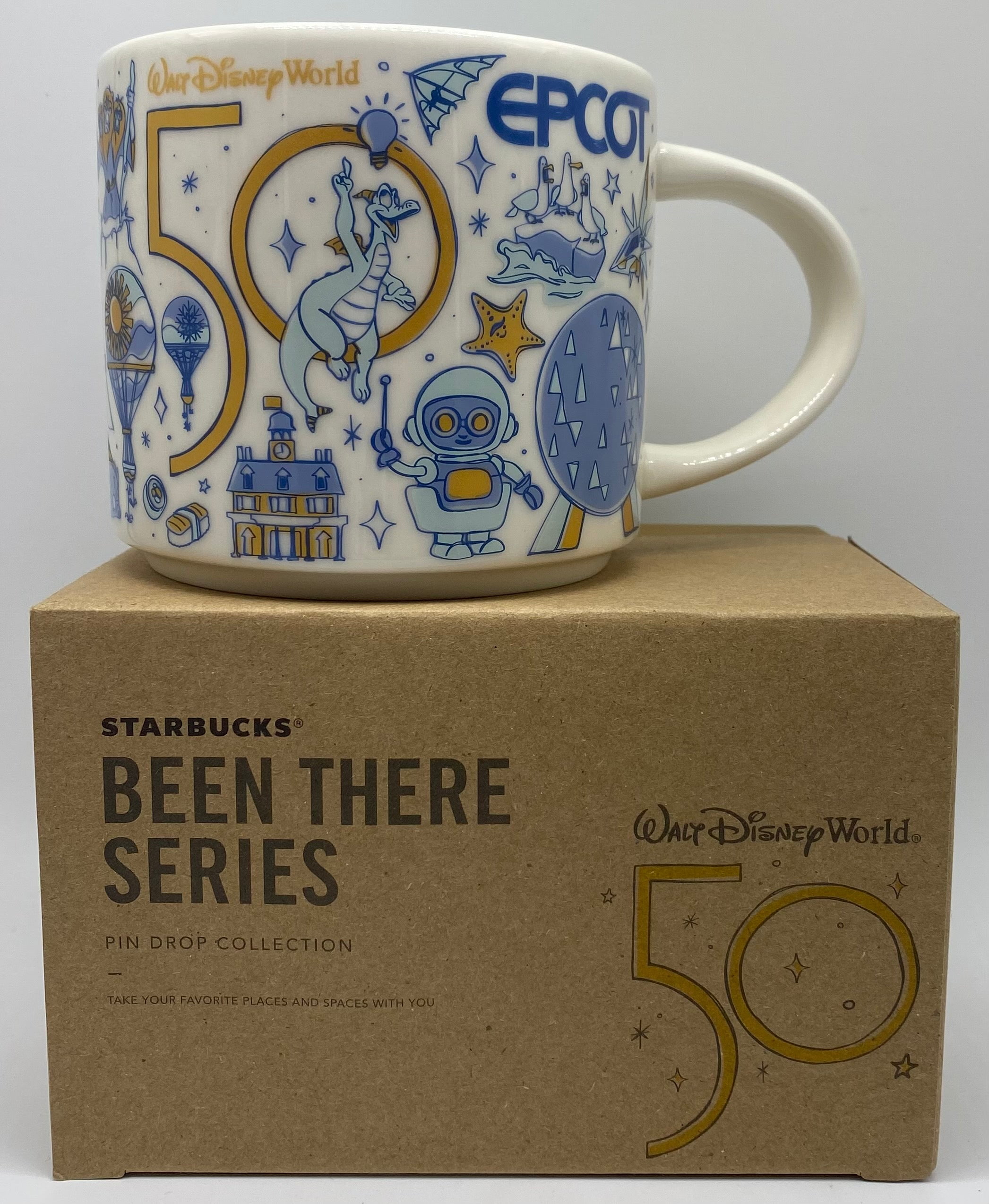 Disney WDW 50th Celebration Starbucks Been There Epcot Mug Figment New