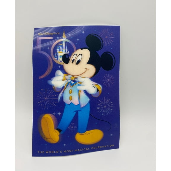 Disney WDW 50th Magical Celebration Mickey Lenticular Postcard New