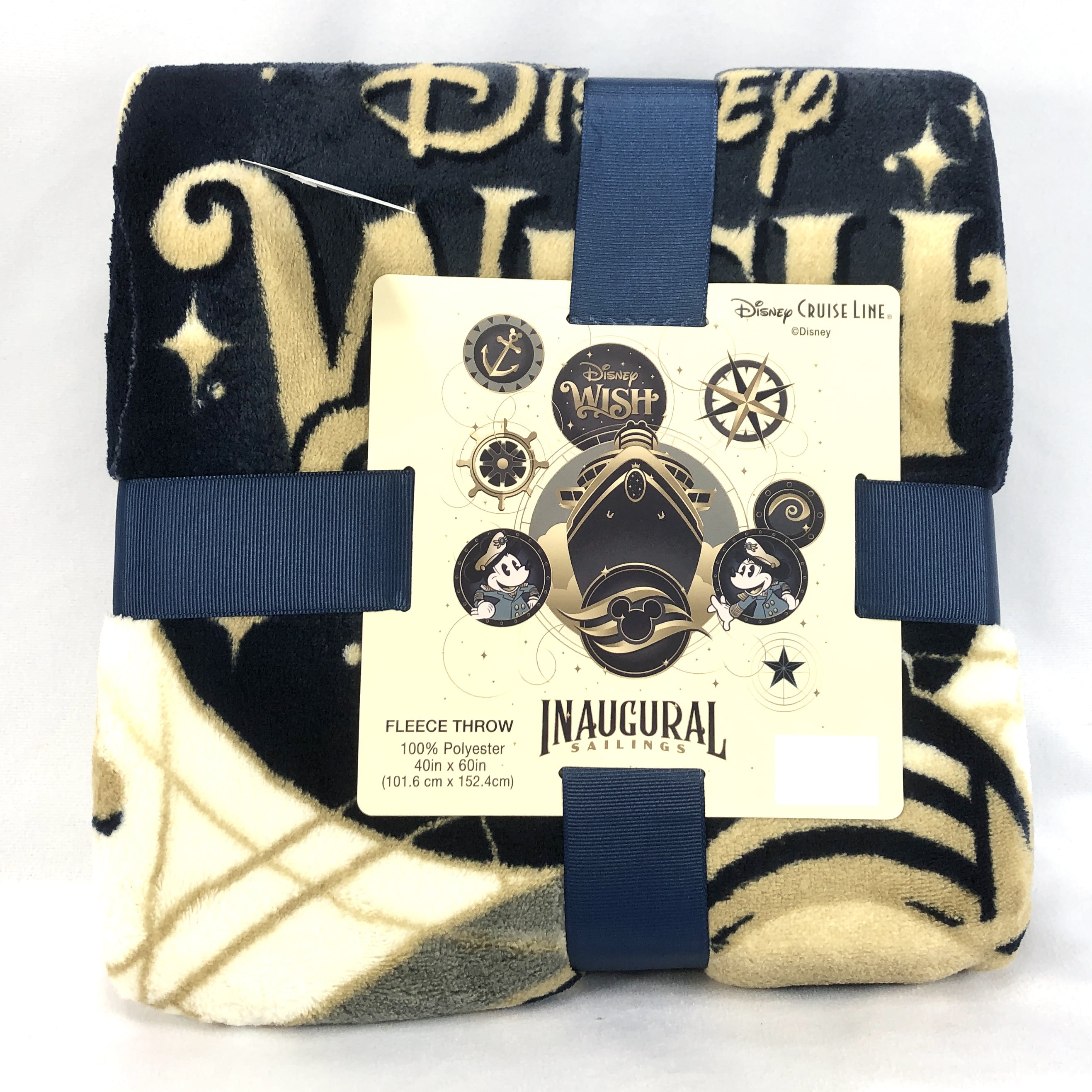 Disney WISH Cruise Line Inaugural Sailings Mickey Fleece Throw Blanket