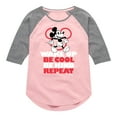 thumbnail image 1 of Disney - Wake Up, Be Cool, Be Kind, Repeat - Toddler & Youth Girls Raglan Graphic T-Shirt, 1 of 5