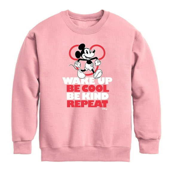 Disney - Wake Up, Be Cool, Be Kind, Repeat - Youth Crewneck Fleece Sweatshirt