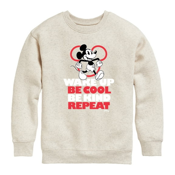 Disney - Wake Up, Be Cool, Be Kind, Repeat - Youth Crewneck Fleece Sweatshirt