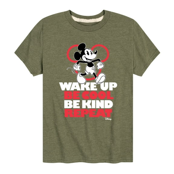 Disney - Wake Up, Be Cool, Be Kind, Repeat - Youth Short Sleeve Graphic T-Shirt