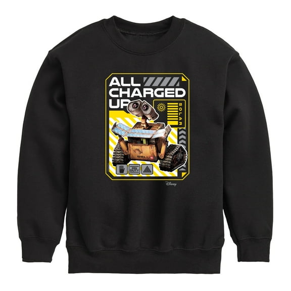 Disney Wall-E - All Charged Up - Toddler & Youth Crewneck Fleece Sweatshirt