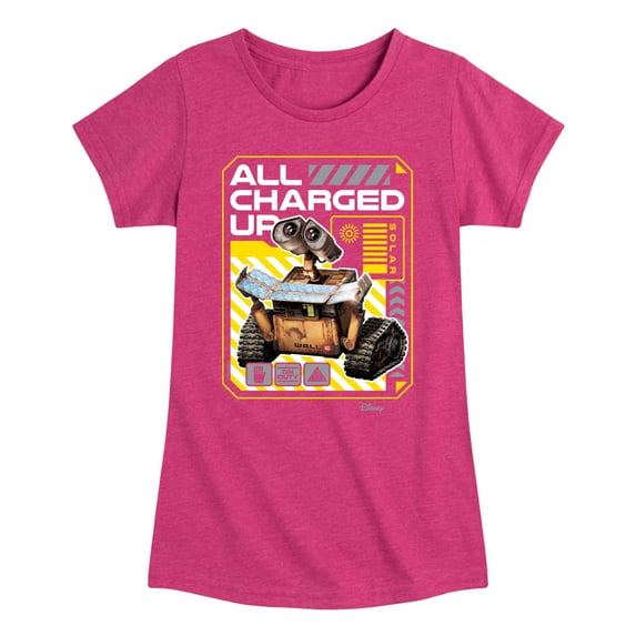 Disney Wall-E - All Charged Up - Toddler & Youth Girls Short Sleeve Graphic T-Shirt