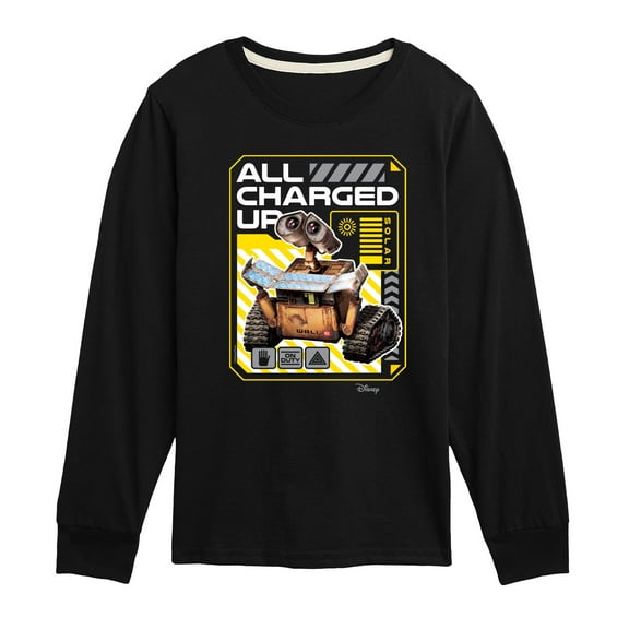 Disney Wall-E - All Charged Up - Toddler & Youth Long Sleeve Graphic T-Shirt