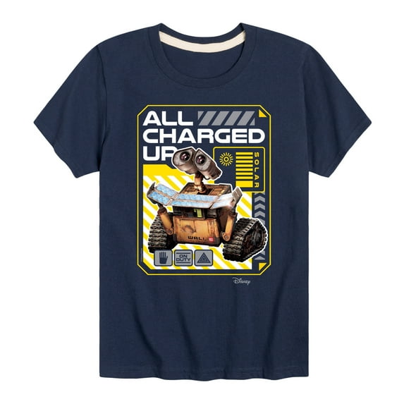 Disney Wall-E - All Charged Up - Toddler & Youth Short Sleeve Graphic T-Shirt